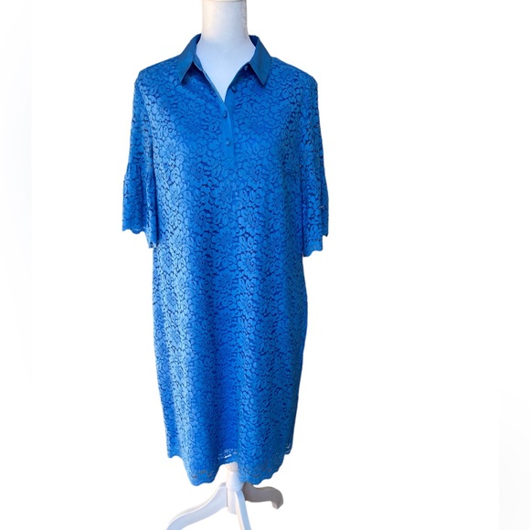 NWT Banana Republic Women Blue Lace Dress Size Medium - Picture 3 of 11